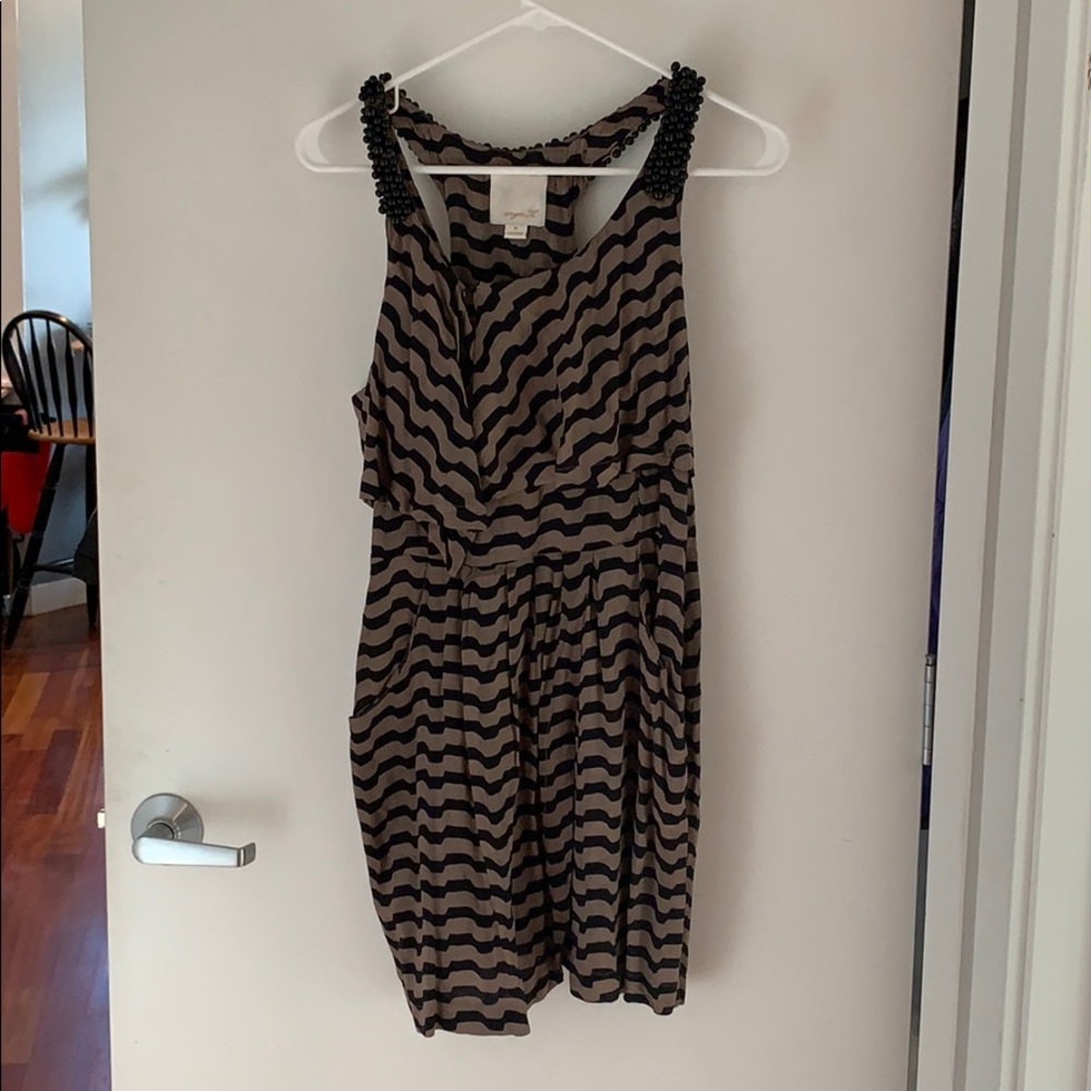 Striped dress with bead details